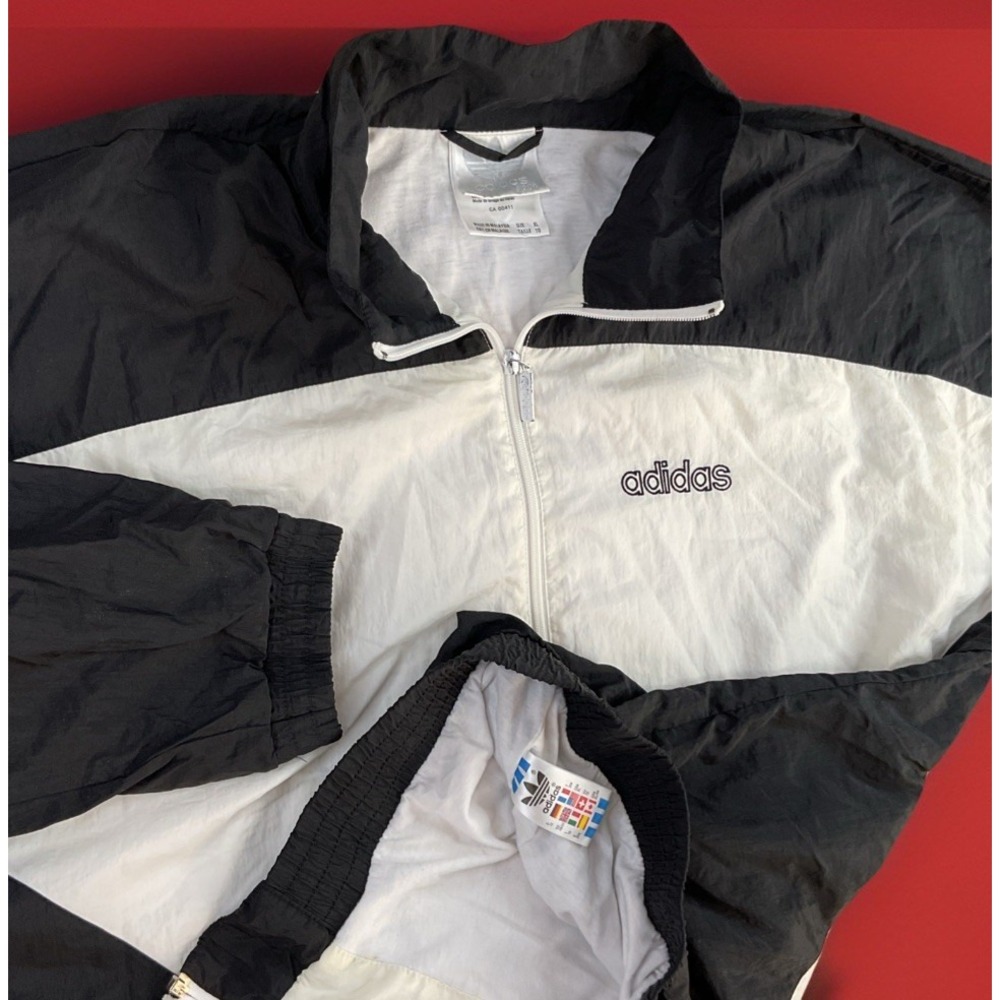 Vintage Adidas Mens XL Windbreaker Jacket 80s 90s‎ Spell Out Lined Colorblock